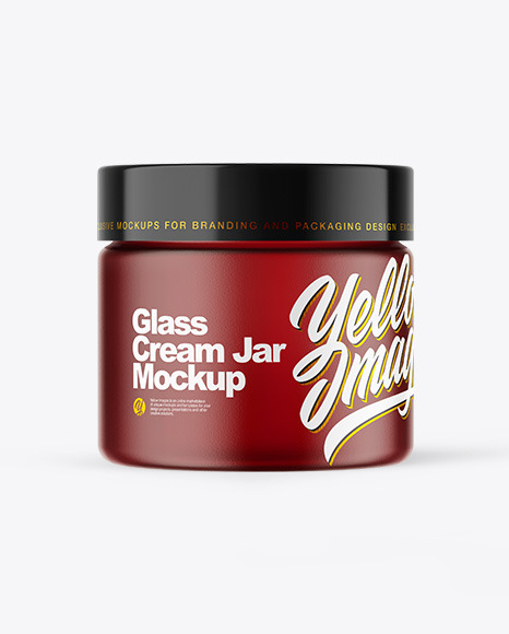 Frosted Dark Amber Glass Cream Jar Mockup