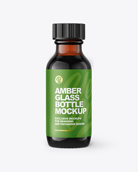30ml Amber Glass Bottle Mockup