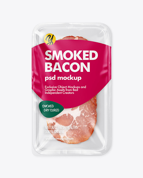 Tray w/ Smoked Bacon Mockup