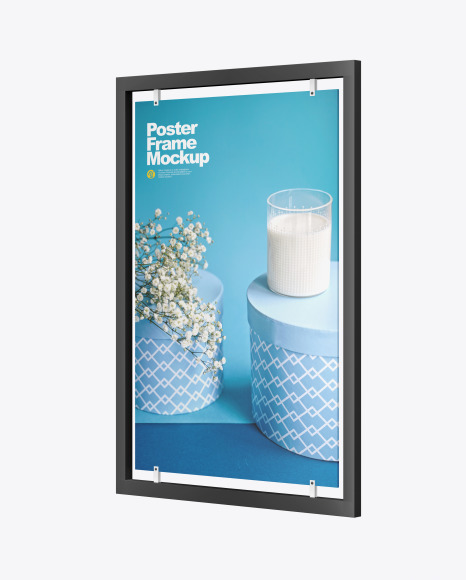Advertisement Poster Frame Mockup - Right Side View
