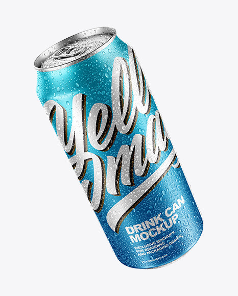 Can with Water Drops Mockup