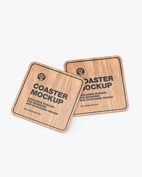 Wood Coasters Mockup
