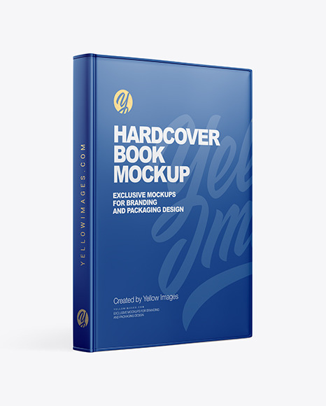 Hardcover Book w/ Glossy Cover Mockup