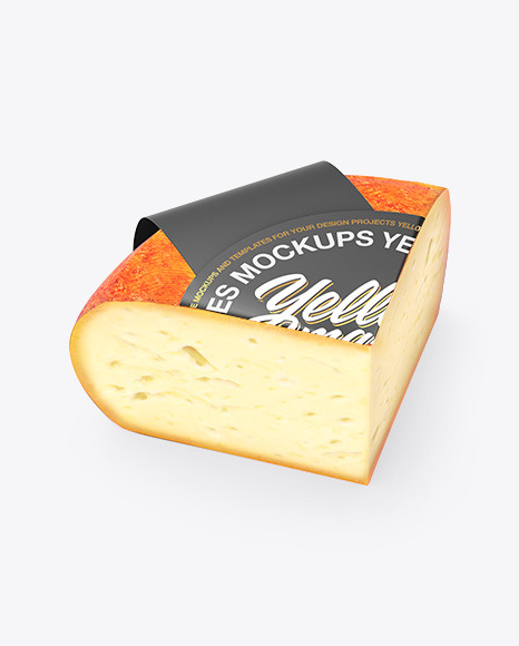 Quarter of Red Cheese Mockup