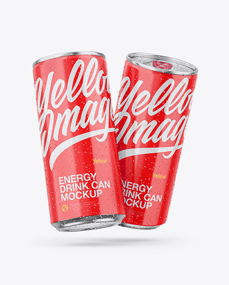 Two Metallic Cans W/ Glossy Finish Mockup
