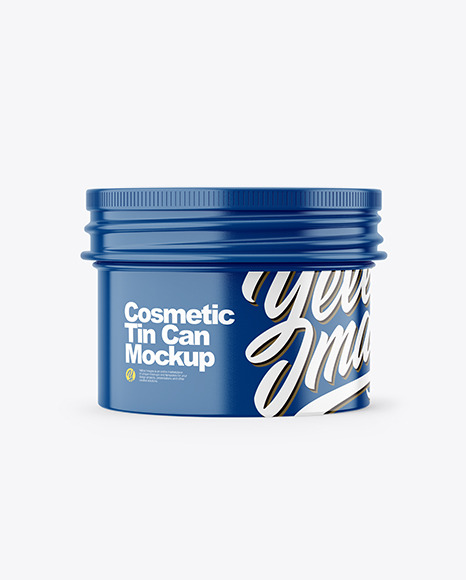Glossy Cosmetic Tin Can Mockup