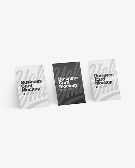 Three Paper Business Cards Mockup