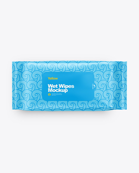 Wet Wipes Pack Mockup - Top View