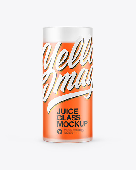Frosted Glass with Juice Mockup