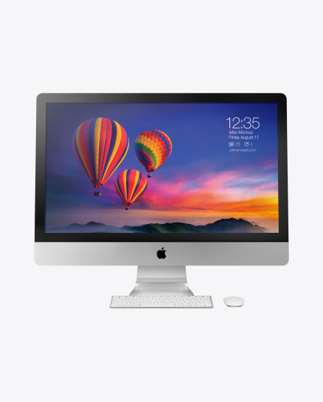iMac Pro Keyboard and Mouse Mockup - Front View