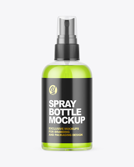 Spray Bottle With Liquid Mockup