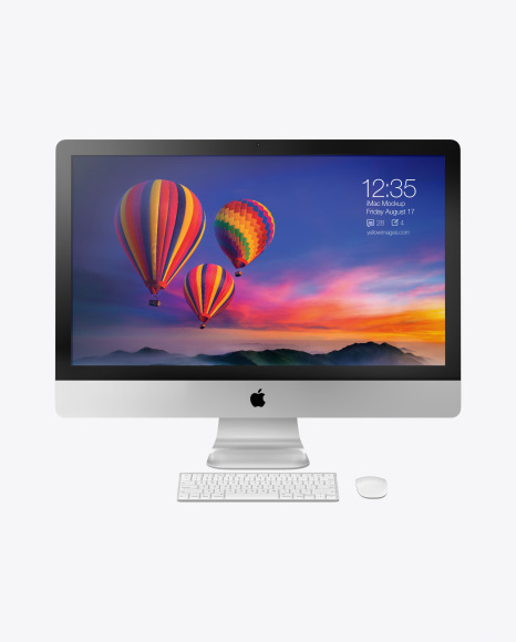 iMac Pro Keyboard and Mouse Mockup - Front View
