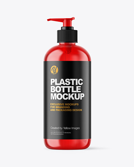Plastic Bottle with Pump Mockup