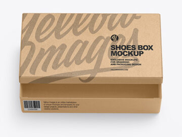 Kraft Shoes Box Mockup