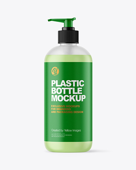 Frosted Liquid Soap Bottle with Pupm Mockup