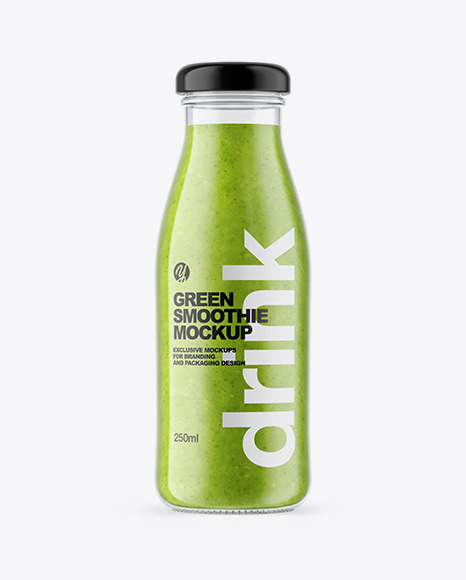 Green Smoothie Bottle Mockup