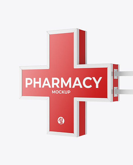 Pharmacy Signage w/ Glossy Frame Mockup