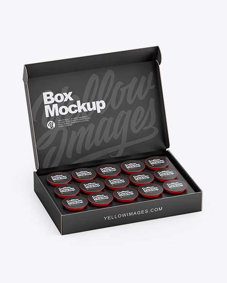Paper Box W/ Coffee Capsules Mockup