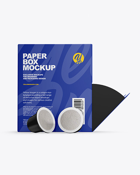 Paper Box With Coffee Capsules Mockup