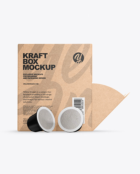 Kraft Box With Coffee Capsules Mockup