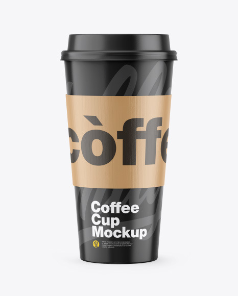 Glossy Coffee Cup w/ Holder Mockup