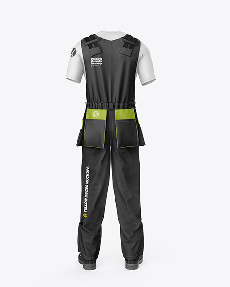 Working Overalls Mockup – Back View