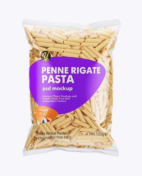 Plastic Bag With Penne Rigate Pasta