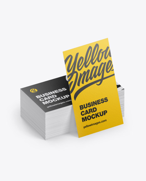 Stack of Paper Business Cards Mockup