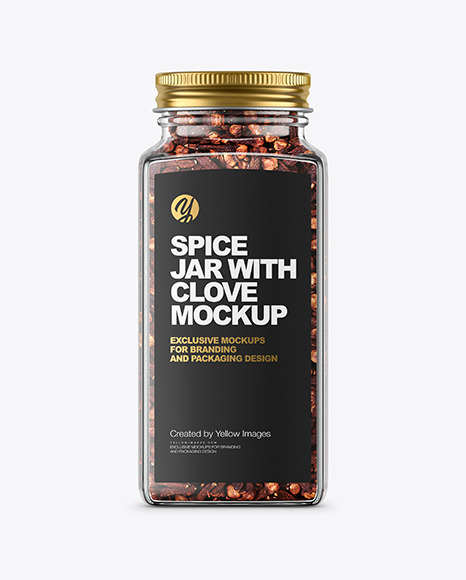 Spice Jar with Clove Mockup