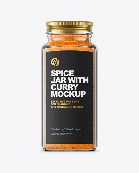 Spice Jar with Curry Mockup