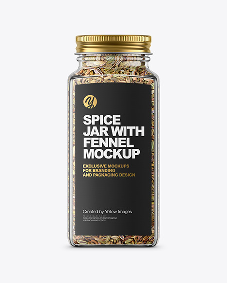 Spice Jar with Fennel Mockup