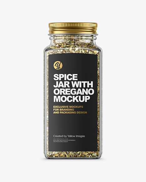 Spice Jar with Oregano Mockup