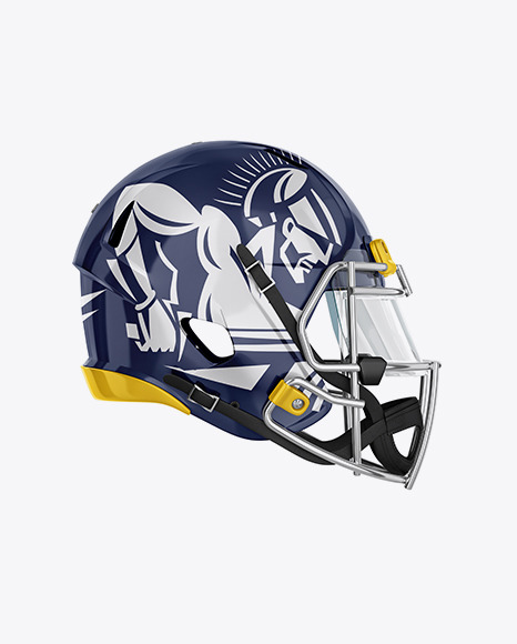 American Football Helmet Mockup - Side View