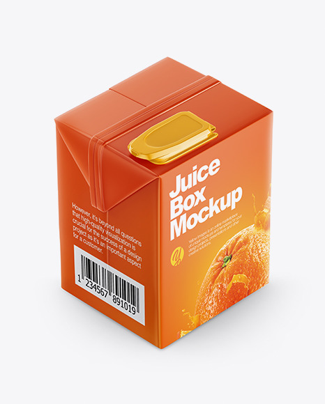 Juice Box Mockup - Half Side View