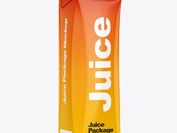 Glossy Juice Carton Package Mockup
