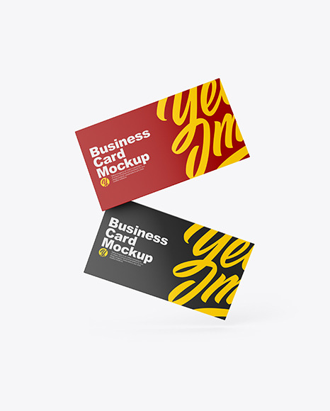 Two Glossy Business Cards Mockup