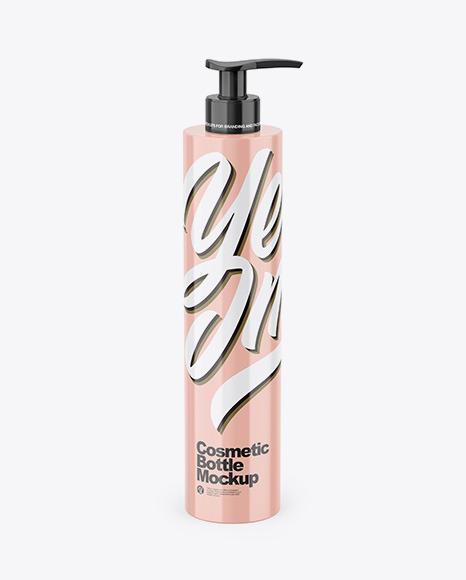 Glossy Cosmetic Bottle w/ Dispenser Mocup