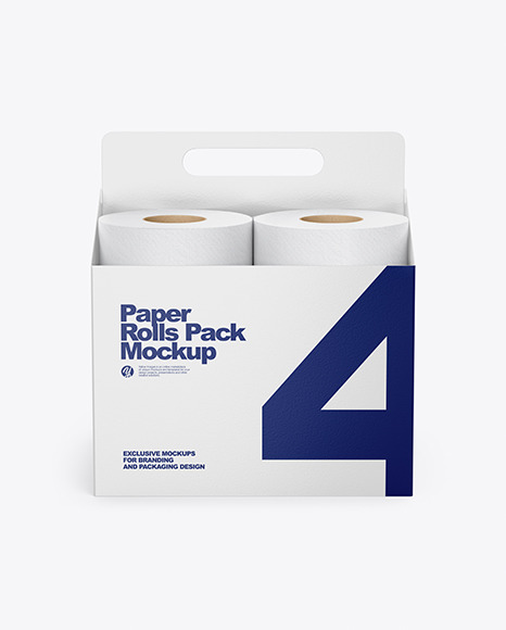 Toilet Tissue Rolls Pack Mockup - Front View