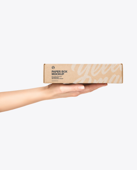 Paper Box in a Hand Mockup