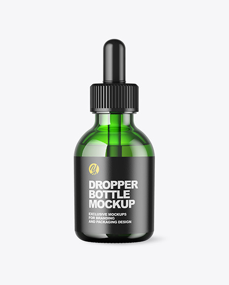 Green Dropper Bottle Mockup