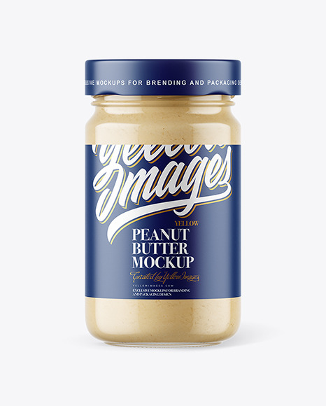 Clear Glass Jar with Powdered Peanut Butter Mockup