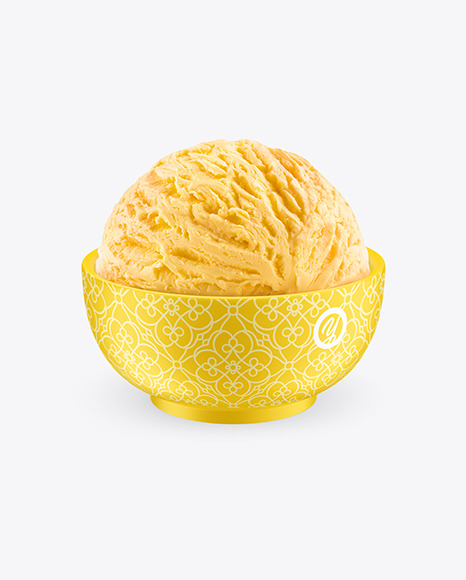 Ice Cream in a Matte Bowl Mockup