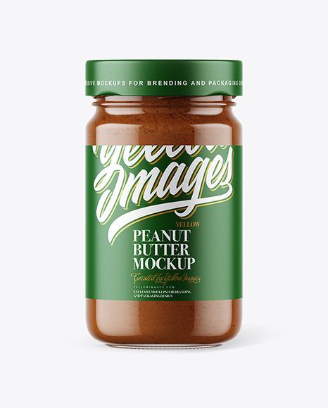 Clear Glass Jar with Powdered Chocolate Peanut Butter Mockup