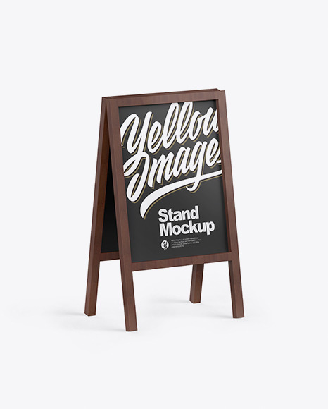 Wooden Street Stand Mockup