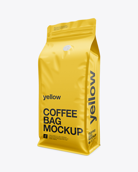 Coffee Bag Mockup / Front 3/4 View