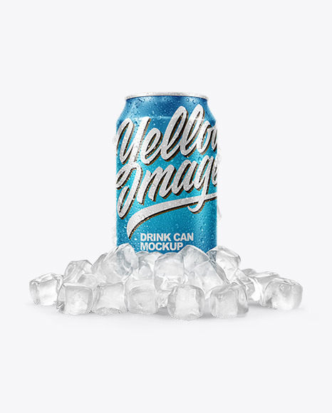 Can with Ice Mockup