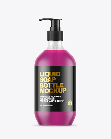 Frost Liquid Soap Bottle with Pump Mockup