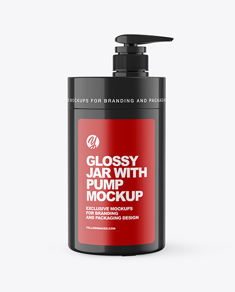 Glossy Jar w/ Pump Mockup