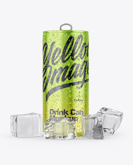 Glossy Metallic Can Mockup