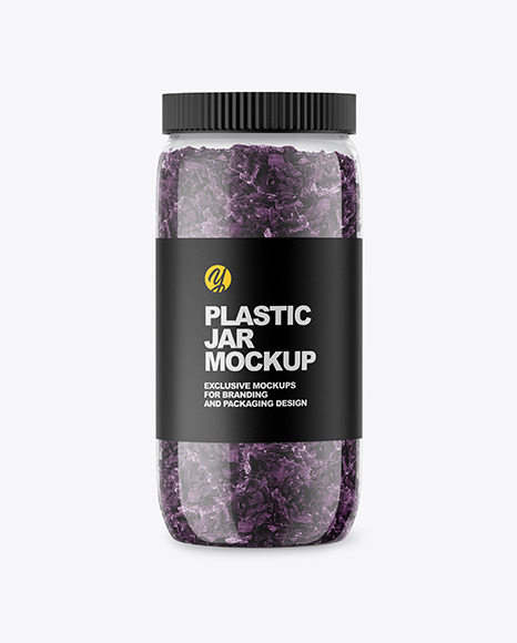 Plastic Jar with Dried Seaweed Mockup